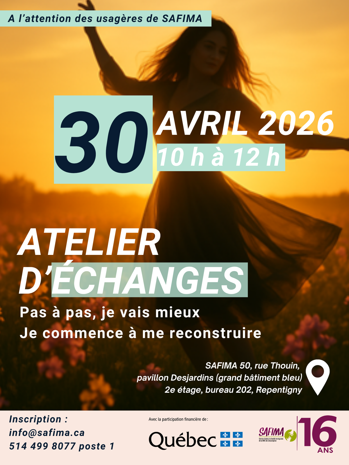 ATELIER D'ÉCHANGES POUR FEMMES DU 30 AVRIL 2026