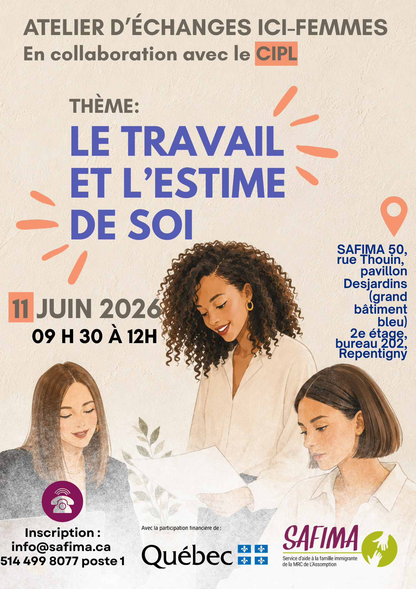 ATELIER D'ÉCHANGES ICI-FEMMES DU 13 JUIN 2026