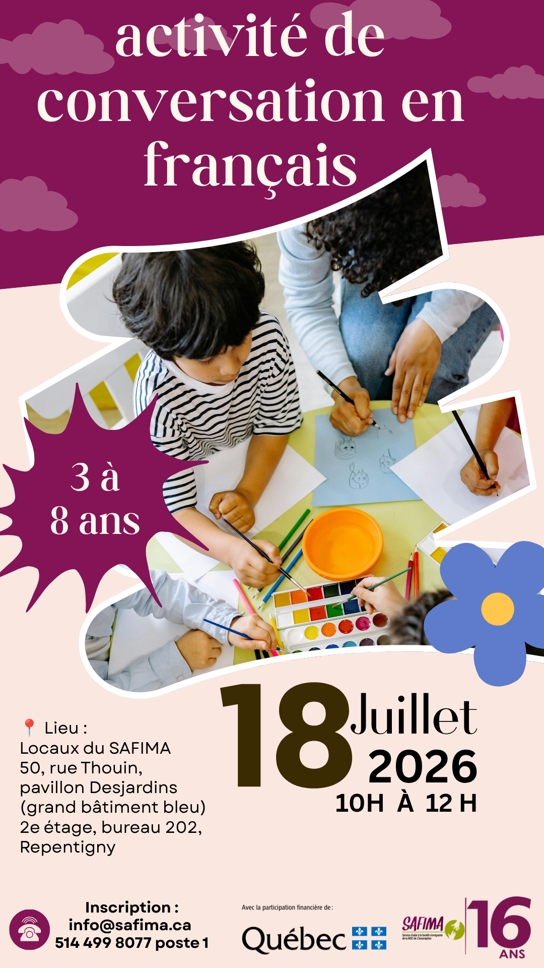 ACTIVITÉ DE CONVERSATION EN FRANÇAIS DU 18 JUILLET 2026