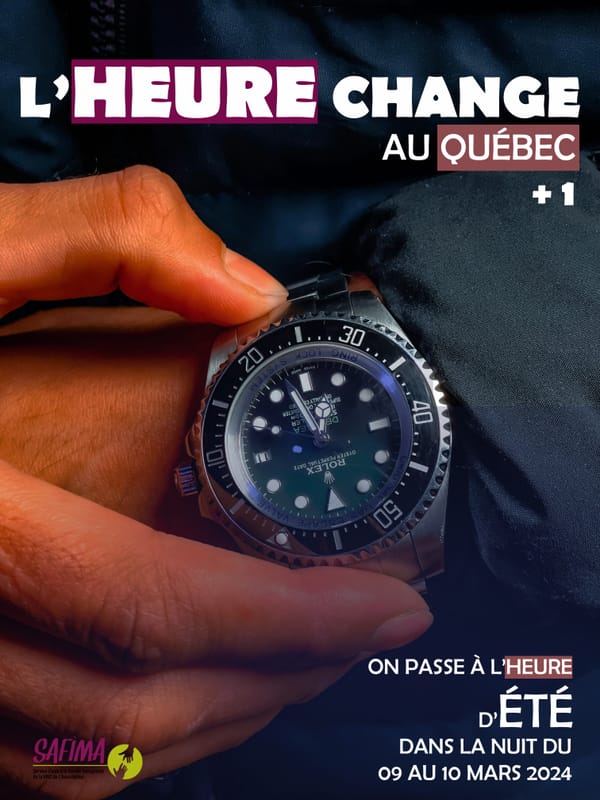 L'HEURE CHANGE AU QUEBEC