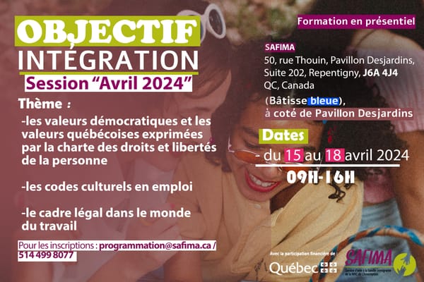 OBJECTIF INTÉGRATION SESSION AVRIL 2024
