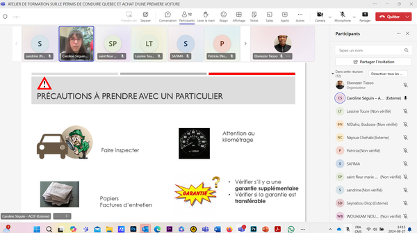 ATELIER D'INFORMATION SUR LE PERMIS DE CONDUIRE ET L'ACHAT D'UNE PREMÈRE VOITURE