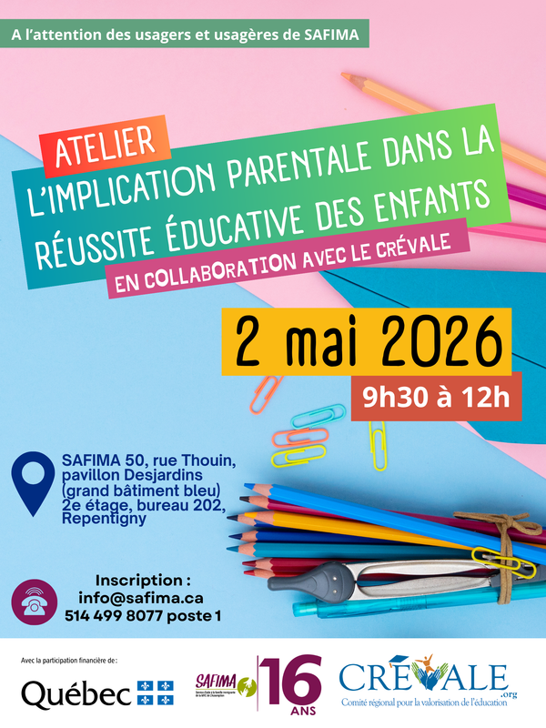 ATELIER SUR L'IMPTICATION PARENTALE DANS LA RÉUSSITE ÉDUCATIVES DES ENFANTS