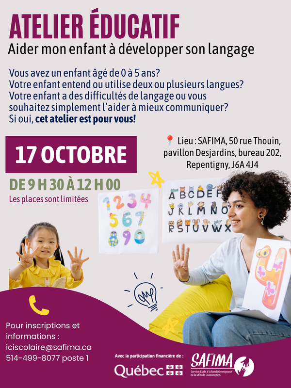 ATELIER ÉDUCATIF Aider mon enfant à développer son langage